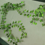 12 PZ 2.4M Edera artificiale Foglia verde Ghirlanda Piante Vite Finto Decorazioni per la casa Stringa di plastica in rattan, Ivy Green Leaf