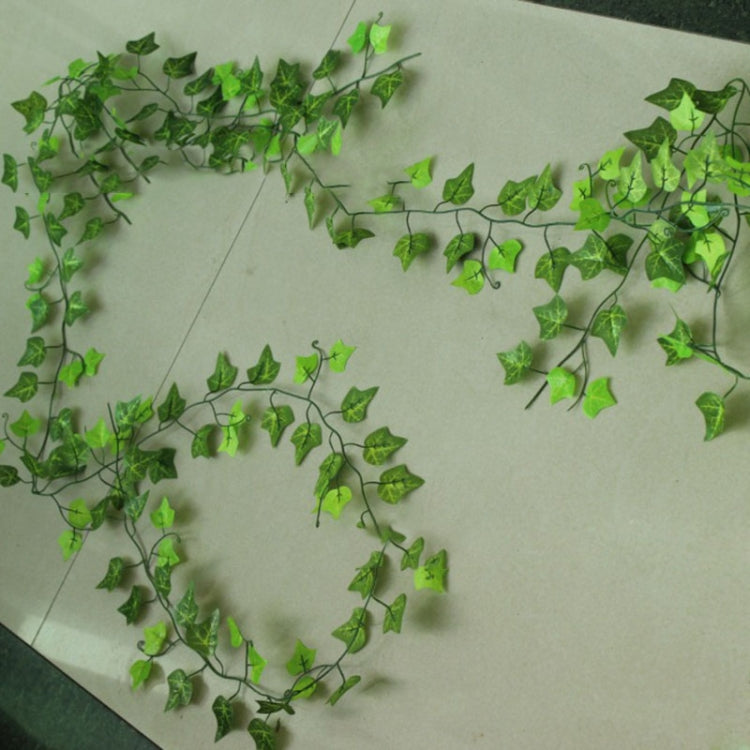 12 PZ 2.4M Edera artificiale Foglia verde Ghirlanda Piante Vite Finto Decorazioni per la casa Stringa di plastica in rattan, Ivy Green Leaf