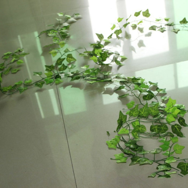 12 PZ 2.4M Edera artificiale Foglia verde Ghirlanda Piante Vite Finto Decorazioni per la casa Stringa di plastica in rattan, Ivy Green Leaf