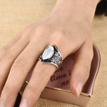 Anello vintage in argento con pietra grande per gioielli bohémien Boho da donna