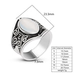 Anello vintage in argento con pietra grande per gioielli bohémien Boho da donna