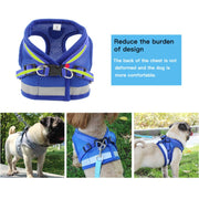 Guinzaglio regolabile per gilet riflettente in rete di poliestere per cani da compagnia, S, M, L, XL