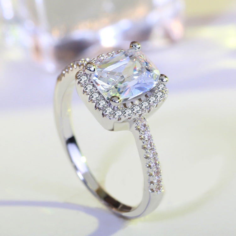 Regalo per feste di gioielli da sposa con anello in zircone d'argento di cristallo cubico di moda grande, 5, 6, 7, 8, 9, 10