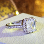 Regalo per feste di gioielli da sposa con anello in zircone d'argento di cristallo cubico di moda grande, 5, 6, 7, 8, 9, 10