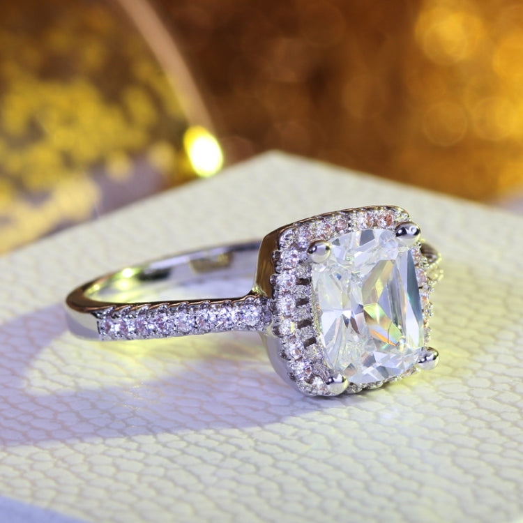 Regalo per feste di gioielli da sposa con anello in zircone d'argento di cristallo cubico di moda grande, 5, 6, 7, 8, 9, 10