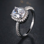 Regalo per feste di gioielli da sposa con anello in zircone d'argento di cristallo cubico di moda grande, 5, 6, 7, 8, 9, 10