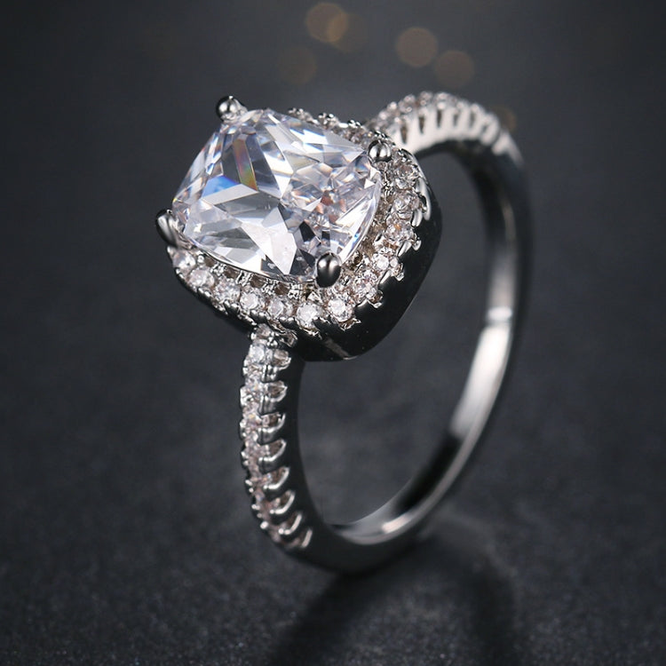 Regalo per feste di gioielli da sposa con anello in zircone d'argento di cristallo cubico di moda grande, 5, 6, 7, 8, 9, 10