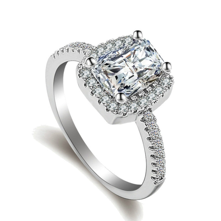 Regalo per feste di gioielli da sposa con anello in zircone d'argento di cristallo cubico di moda grande, 5, 6, 7, 8, 9, 10