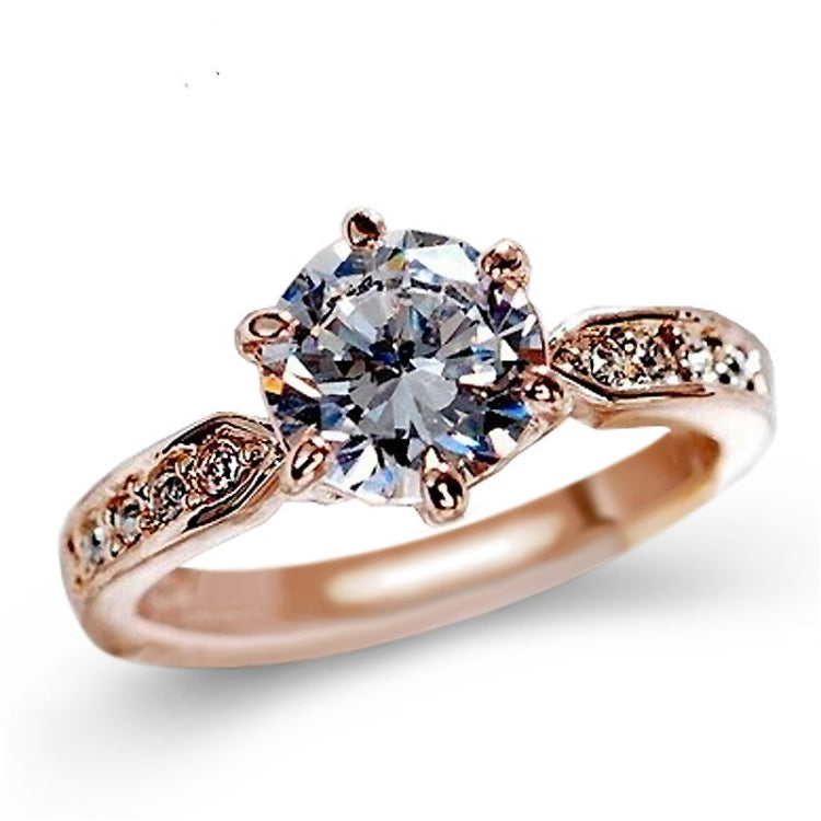 Fede nuziale classica femminile con anello di diamanti a sei griffe in cristallo, 5, 6, 10, 7, 8, 9