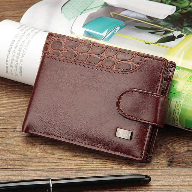 Portafoglio porta carte uomo in pelle PU con tasca portamonete