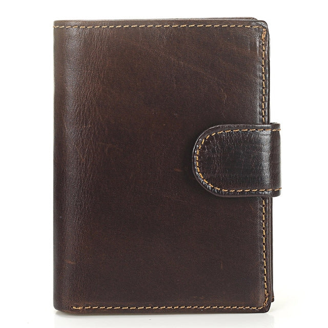 Portafoglio da uomo vintage in pelle corta 18x16 cm