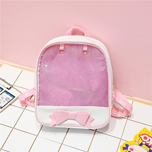 Zaino per bambini trasparente Borse con fiocco carino Mini zainetto
