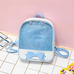 Zaino per bambini trasparente Borse con fiocco carino Mini zainetto