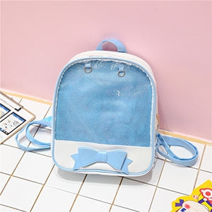 Zaino per bambini trasparente Borse con fiocco carino Mini zainetto