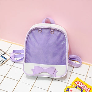Zaino per bambini trasparente Borse con fiocco carino Mini zainetto
