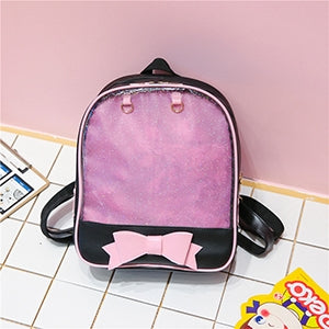 Zaino per bambini trasparente Borse con fiocco carino Mini zainetto
