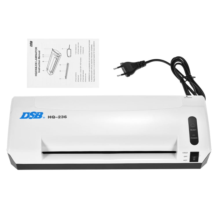 DSB HQ236 Laminatrice Laminatrice per file A4 Macchina per sigillare foto Macchina per laminazione a freddo termoplastica con taglierina per carta, HQ236
