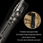 Mini torcia LED T02 con zoom telescopico e clip