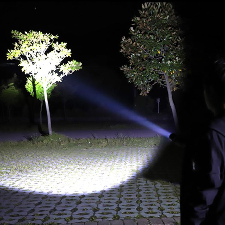 Mini torcia LED T02 con zoom telescopico e clip