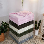 Addensare Maglia tinta unita Ananas Coperta di flanella Pile di corallo Aria condizionata Copridivano Lenzuola calde invernali Facile lavaggio Coperte in pelliccia sintetica, 200x230cm, 70x100cm, 45x65cm