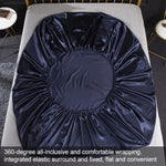 Set lenzuolo con angoli con federa in quattro pezzi di seta simulata Home Ice Silk, US-Full/UK-D:138x190x35cm, US-Queen/UK-K:153x203x35cm