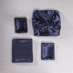 Set lenzuolo con angoli con federa in quattro pezzi di seta simulata Home Ice Silk, US-Full/UK-D:138x190x35cm, US-Queen/UK-K:153x203x35cm