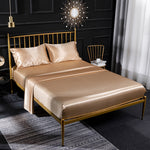 Set lenzuolo con angoli con federa in quattro pezzi di seta simulata Home Ice Silk, US-Full/UK-D:138x190x35cm, US-Queen/UK-K:153x203x35cm