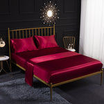 Set lenzuolo con angoli con federa in quattro pezzi di seta simulata Home Ice Silk, US-Full/UK-D:138x190x35cm, US-Queen/UK-K:153x203x35cm