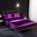 Set lenzuolo con angoli con federa in quattro pezzi di seta simulata Home Ice Silk, US-Full/UK-D:138x190x35cm, US-Queen/UK-K:153x203x35cm