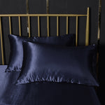 Set lenzuolo con angoli con federa in quattro pezzi di seta simulata Home Ice Silk, US-King:198x203x35cm, UK-SK:180x200x35cm, US-King: 198x203x35cm
