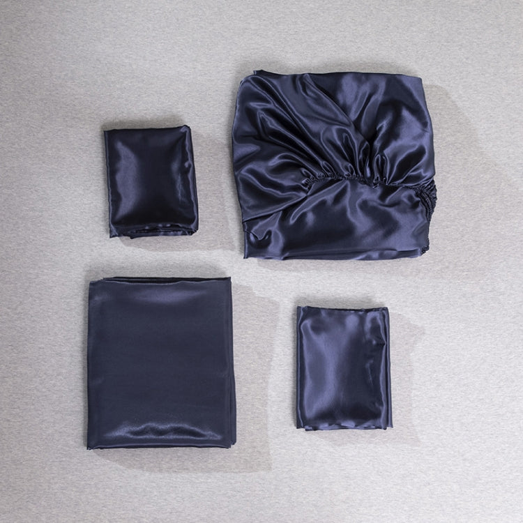 Set lenzuolo con angoli con federa in quattro pezzi di seta simulata Home Ice Silk, US-King:198x203x35cm, UK-SK:180x200x35cm, US-King: 198x203x35cm