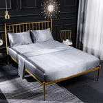 Set lenzuolo con angoli con federa in quattro pezzi di seta simulata Home Ice Silk, US-King:198x203x35cm, UK-SK:180x200x35cm, US-King: 198x203x35cm