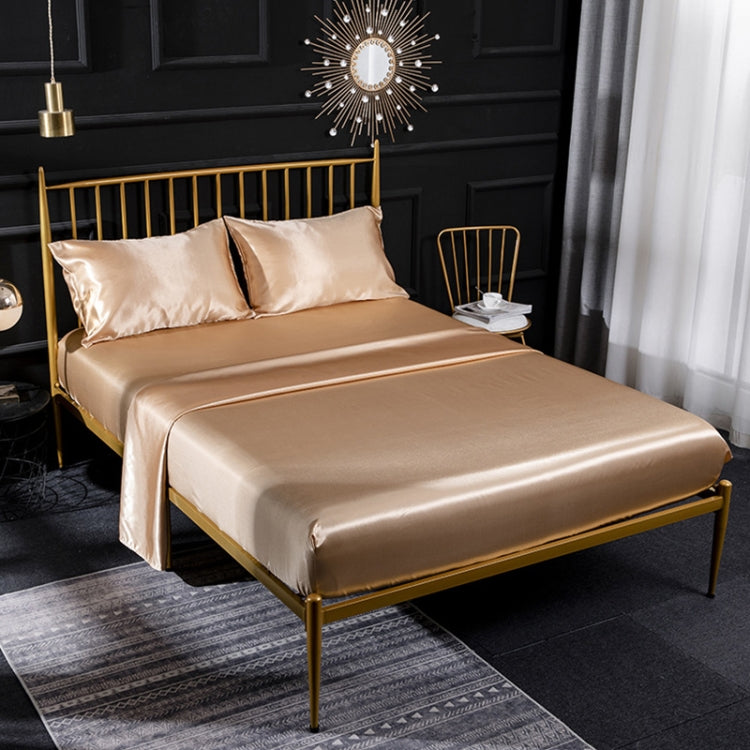 Set lenzuolo con angoli con federa in quattro pezzi di seta simulata Home Ice Silk, US-King:198x203x35cm, UK-SK:180x200x35cm, US-King: 198x203x35cm