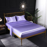 Set lenzuolo con angoli con federa in quattro pezzi di seta simulata Home Ice Silk, US-King:198x203x35cm, UK-SK:180x200x35cm, US-King: 198x203x35cm