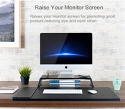 Supporto per monitor con piedini in metallo per stampante con display LCD iMac MacBook, organizer da tavolo per laptop Piattaforma robusta per risparmiare spazio