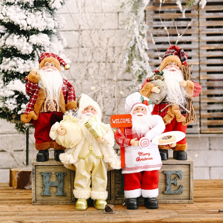 Decorazione natalizia in piedi con bambola di Babbo Natale, zaino natalizio, ornamenti per bambole da uomo anziano, Oil Lamp, Chevrolet, Chef, Gift