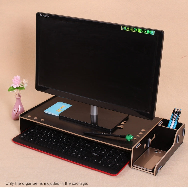 Organizer da scrivania con ripiano rialzato per monitor in legno, supporto per monitor per computer, con spazio per tastiera, TBD049404601A, TBD049404601B, TBD049404601C, TBD049404601D
