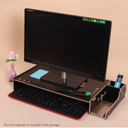 Organizer da scrivania con ripiano rialzato per monitor in legno, supporto per monitor per computer, con spazio per tastiera, TBD049404601A, TBD049404601B, TBD049404601C, TBD049404601D