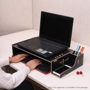 Organizer da scrivania con ripiano rialzato per monitor in legno, supporto per monitor per computer, con spazio per tastiera, TBD049404601A, TBD049404601B, TBD049404601C, TBD049404601D