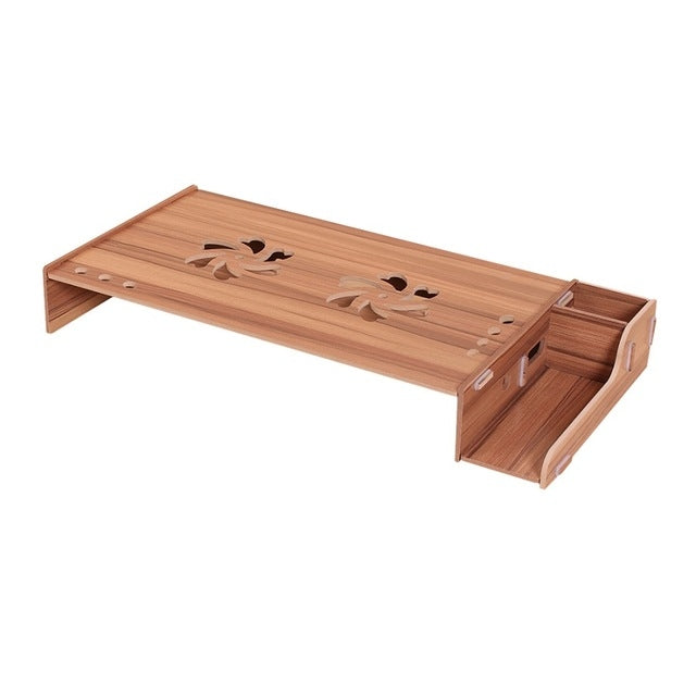 Organizer da scrivania con ripiano rialzato per monitor in legno, supporto per monitor per computer, con spazio per tastiera, TBD049404601A, TBD049404601B, TBD049404601C, TBD049404601D