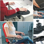 Rotazione Computer Desktop Laptop Vassoio per mouse Gomitiera Supporto per poggiapolsi Supporto per installazione su scrivania e sedia