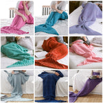 Coperta a coda di sirena per coperte lavorate a maglia super morbide per adulti, 90 X50cm, 140 X70cm, 180 X90cm