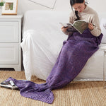 Coperta a coda di sirena per coperte lavorate a maglia super morbide per adulti, 90 X50cm, 140 X70cm, 180 X90cm
