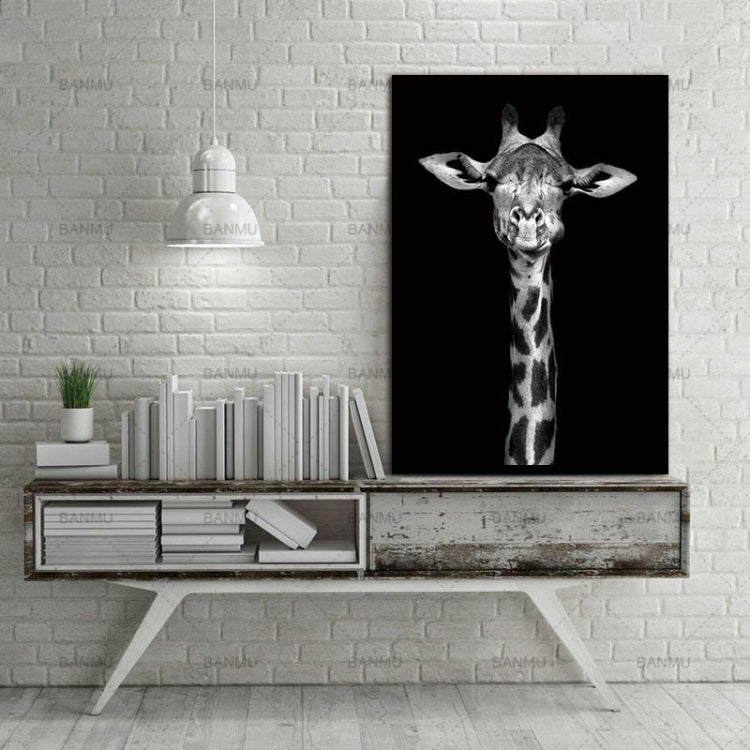 Semplice decorazione animale in bianco e nero pittura studio soggiorno divano sfondo dipinto murale senza cornice, 13X18cm, 20X25cm, 21X30cm, 30X40cm, 40X50cm, 40X60cm, 50X70cm