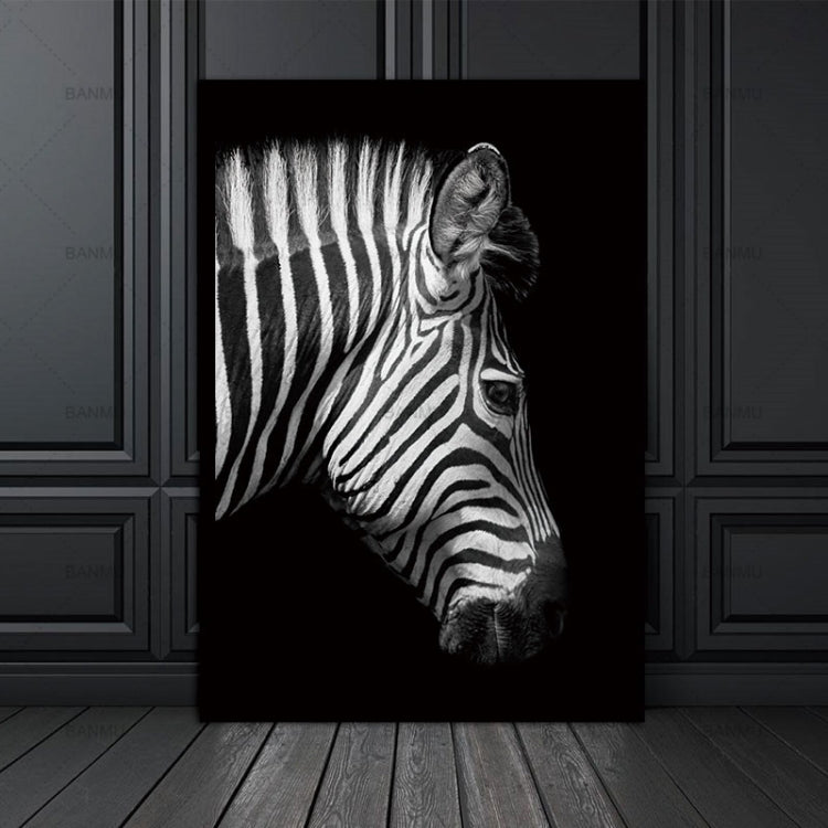 Semplice decorazione animale in bianco e nero pittura studio soggiorno divano sfondo dipinto murale senza cornice, 13X18cm, 20X25cm, 21X30cm, 30X40cm, 40X50cm, 40X60cm, 50X70cm
