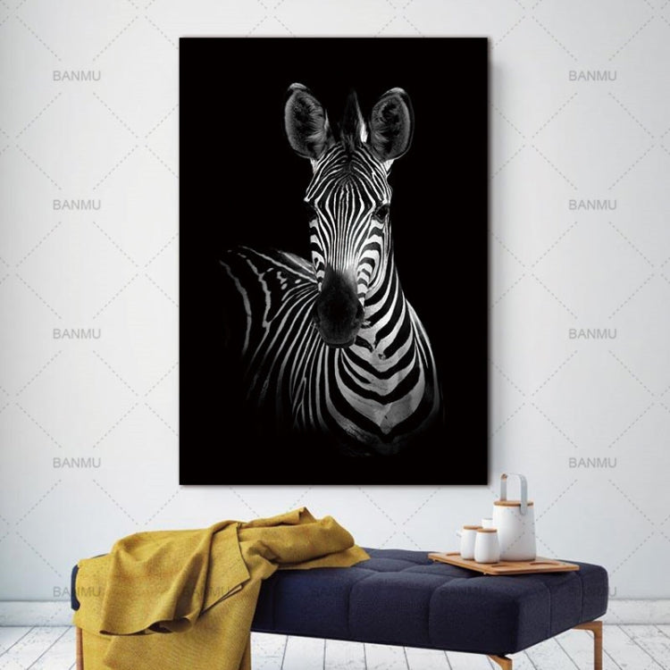 Semplice decorazione animale in bianco e nero pittura studio soggiorno divano sfondo dipinto murale senza cornice, 13X18cm, 20X25cm, 21X30cm, 30X40cm, 40X50cm, 40X60cm, 50X70cm