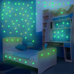 100 adesivi murali per camera da letto per bambini, stelle luminose