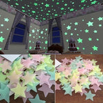 100 adesivi murali per camera da letto per bambini, stelle luminose