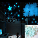 100 adesivi murali per camera da letto per bambini, stelle luminose