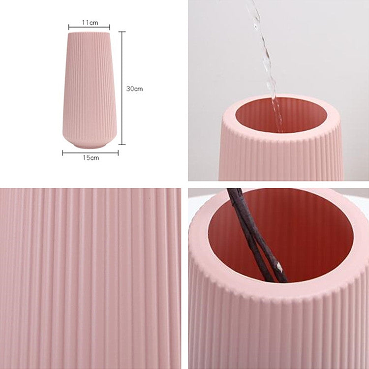 Vaso di plastica semplice contenitore per fiori secchi e bagnati, 11 x 30cm